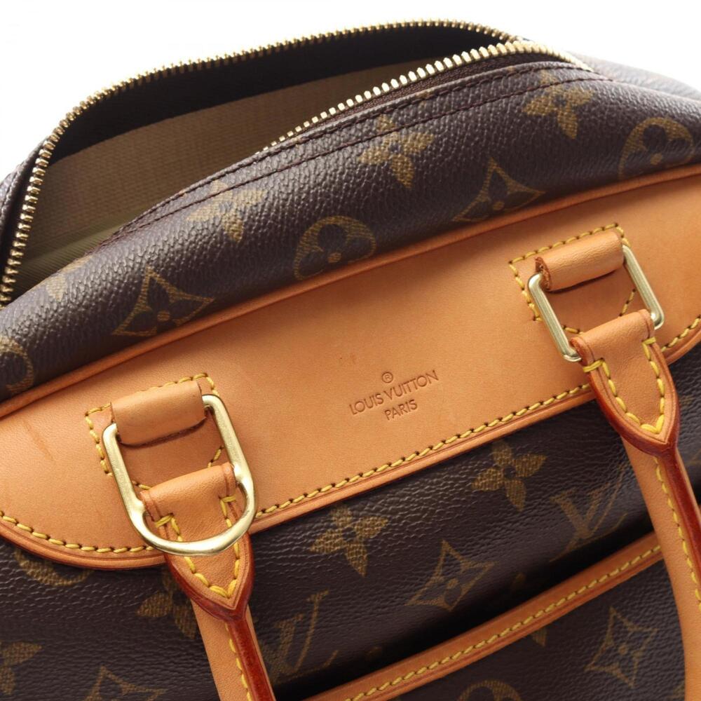 LOUIS VUITTON Authentic Brown Monogram Leather Deauville Bag - Picture 10 of 11